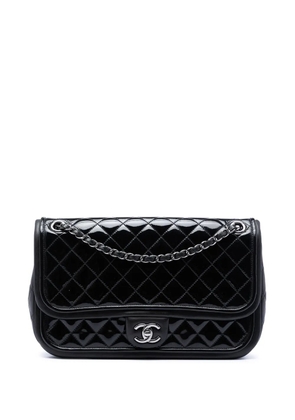 CHANEL Pre-Owned 2013-2014 Jumbo Quilted Patent and Lambskin Trimmed Classic Twist Flap shoulder bag - Black