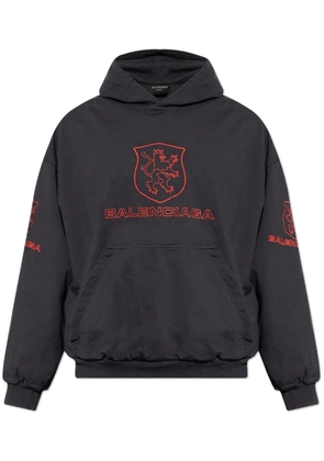 Balenciaga logo-embroidered hoodie - Black