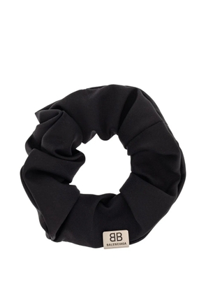 Balenciaga logo-patch scrunchie - Black