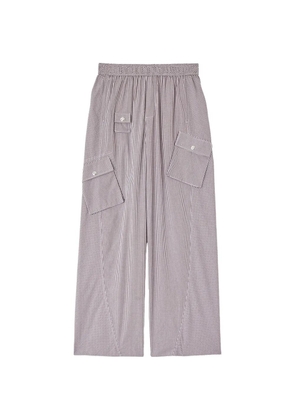 GANNI check-print cargo pants - Brown