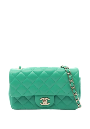 CHANEL Pre-Owned 2019 Mini Rectangular Classic Lambskin Single Flap crossbody bag - Green