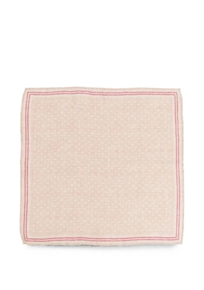Brunello Cucinelli polka-dot border-detail pocket square - Neutrals