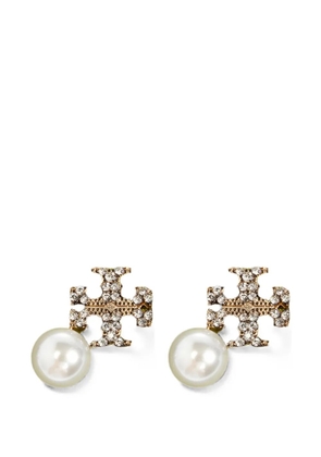 Tory Burch crystal-embellished pearl-detail earrings - Gold