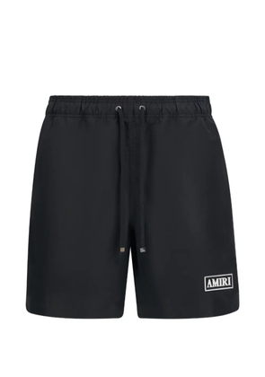 AMIRI logo-patch drawstring swim shorts - Black