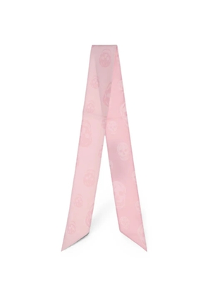 Alexander McQueen Skull silk scarf - Pink