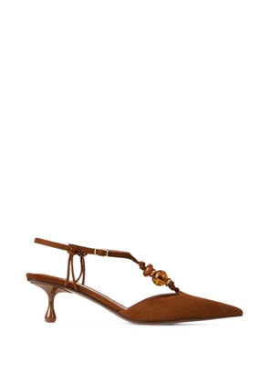 Jimmy Choo Lauri bead-embellished pumps - Brown