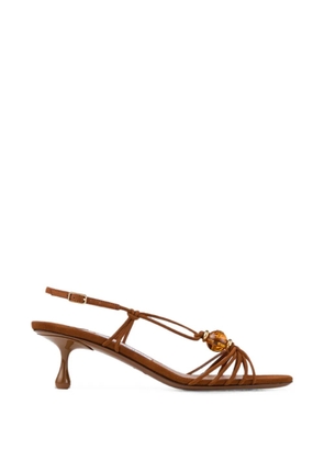 Jimmy Choo Lova 50 tan mix suede sandals with beads - Brown