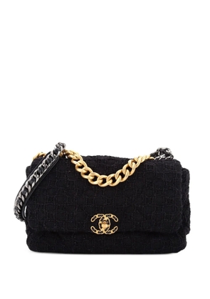 CHANEL Pre-Owned 19 Flap Bag Quilted Tweed Large crossbody bag - Black
