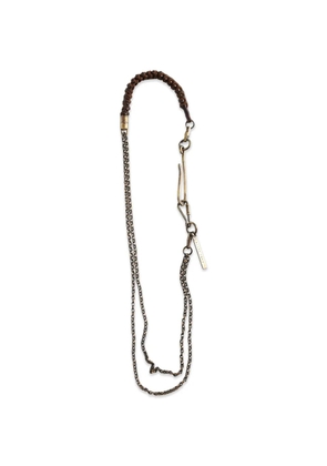 Ziggy Chen braided-link chain wallet strap - Brown