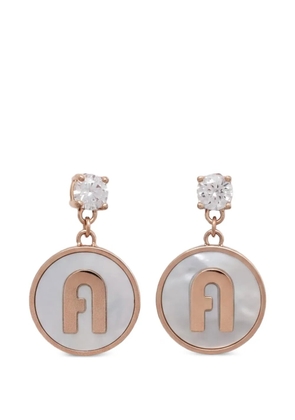 Furla cubic-zirconia-embellished circular earrings - Pink