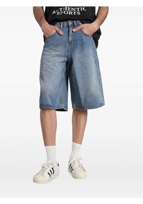 adidas logo-embroidered denim shorts - Blue