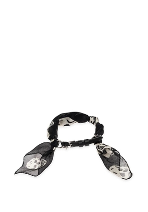 Alexander McQueen skull-print silk-wrapped bracelets - Black