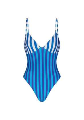 Simon Miller V-neck striped swimsuit - Blue