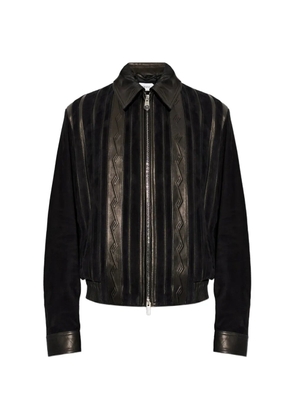 Versace Greca-embossed panelled jacket - Black