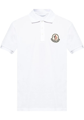 Moncler logo-patch cotton polo shirt - White