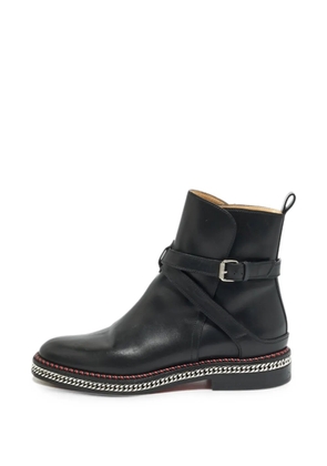 Christian Louboutin Pre-Owned chain midsole combat boots - Black