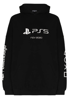 Balenciaga graphic-print hoodie - Black
