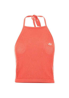 adidas crochet-knit halterneck top - Red
