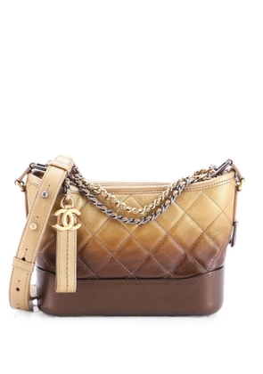 CHANEL Pre-Owned Gabrielle Quilted Ombre Goatskin Small hobo bag - Gold