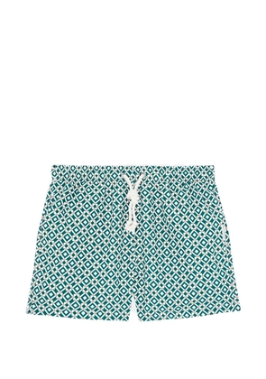GASSA D AMANTE Taormina geometric-print drawstring swim shorts - Green