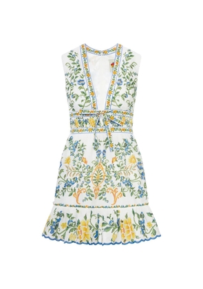 FARM Rio Emily floral-print ruffled mini dress - White