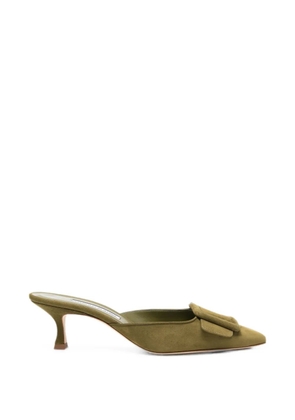Manolo Blahnik Maysale buckle-detail mules - Green