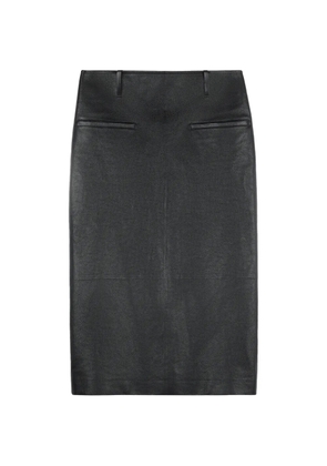 Tod's midi leather skirt - Black