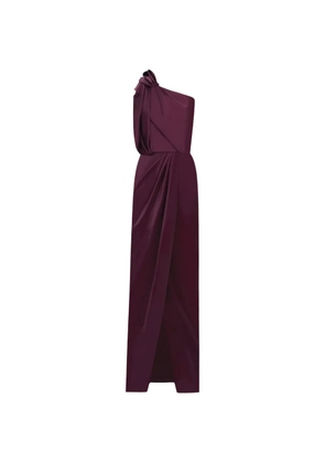 Gemy Maalouf one-shoulder floral-detail dress - Purple