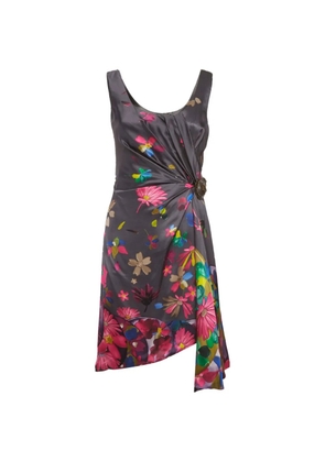 Versace Pre-Owned floral-print mini dress - Grey
