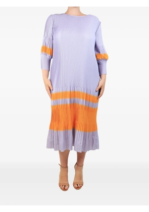 Dries Van Noten Pre-Owned pleated striped dress - Purple