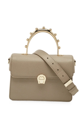 Aigner Vintage small Genoveva Pearl top-handle leather tote bag - Neutrals