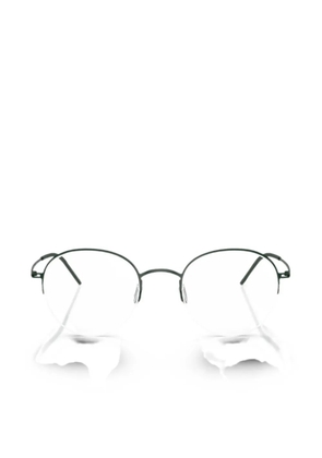 Giorgio Armani half-rim round-frame glasses - Green