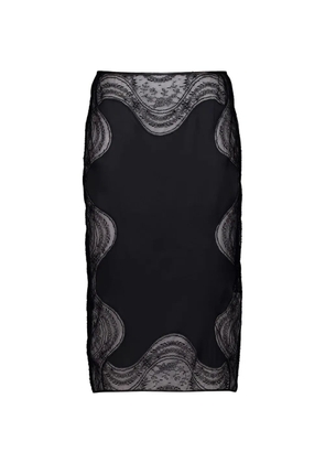 TOM FORD lace-panelled midi skirt - Black