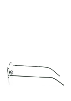Giorgio Armani half-rim round-frame glasses - Green