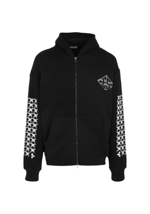 Exit Society logo-print zipped hoodie - Black