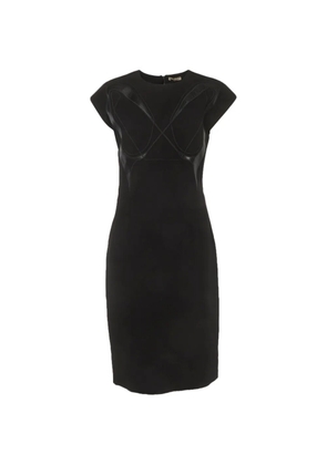 Bottega Veneta Pre-Owned leather-appliqué mini dress - Black