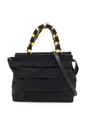 Ferragamo Pre-Owned chain zip tote bag - Black