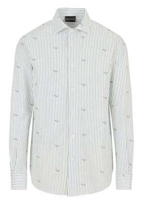Emporio Armani striped cotton shirt - White