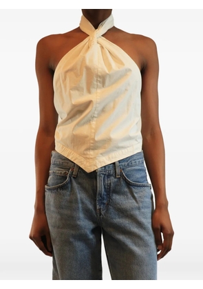 ANINE BING halter-neck handkerchief-hem top - Neutrals