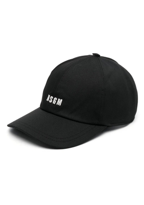MSGM embroidered-logo cotton baseball cap - Black
