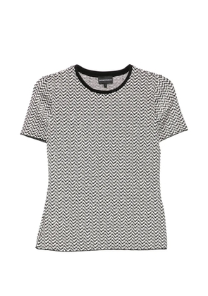 Emporio Armani geometric-pattern short-sleeve top - Black