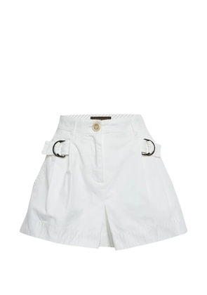 Louis Vuitton Pre-Owned buckle-detail pleated shorts - White