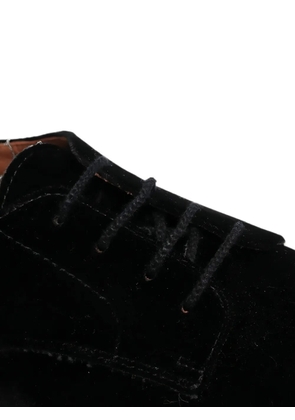 Daniela Gregis lace-up velvet loafers - Black