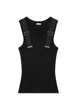 LOEWE buckle-detail ribbed tank top - Black