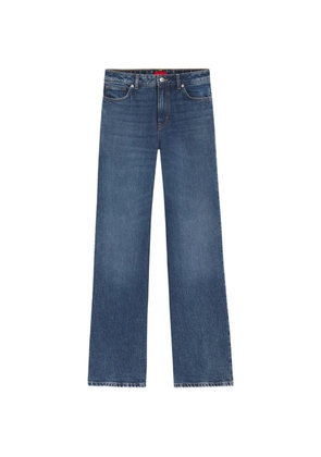HUGO logo-patch straight-leg jeans - Blue