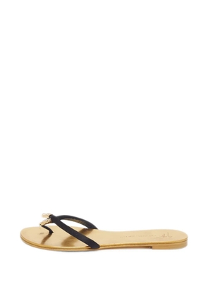Giuseppe Zanotti Vintage crystal-embellished thong sandals - Black