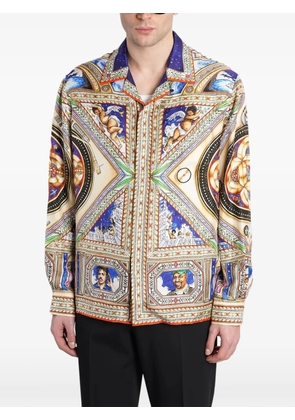 Casablanca cuban-collar print shirt - White
