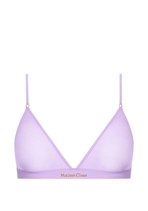 Maison Close Double Sens sheer triangle bra - Purple
