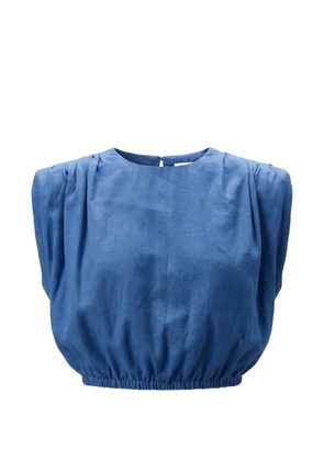 Toccin Sirelle padded-shoulder cropped blouse - Blue