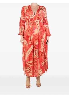 Rixo printed V-neck maxi dress - Orange